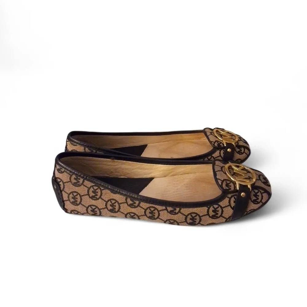 Michael Kors Fulton Moc Flats Monogram Jacquard Logo Loafers w/ Box